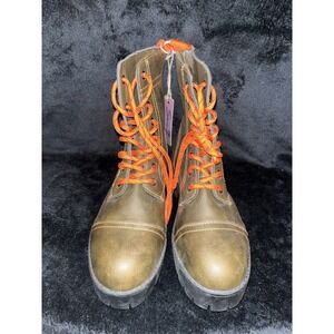 Combat Boots Olive Green/Brown Seven7 Jodi Lace Up Womens Size 9 New Booties